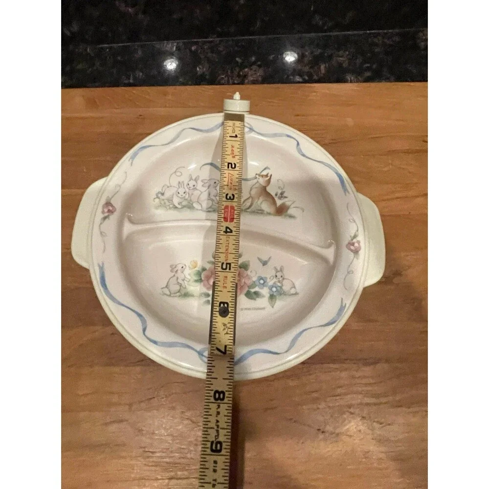 Vintage Pfaltzgraff TEA ROSE Baby Warming Divided Dish